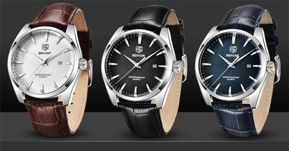 Benyar 5163 Top Brand Luxury Military Wristwatches Leather Quartz Watches Waterproof Simple Watch for Men Reloj Hombre