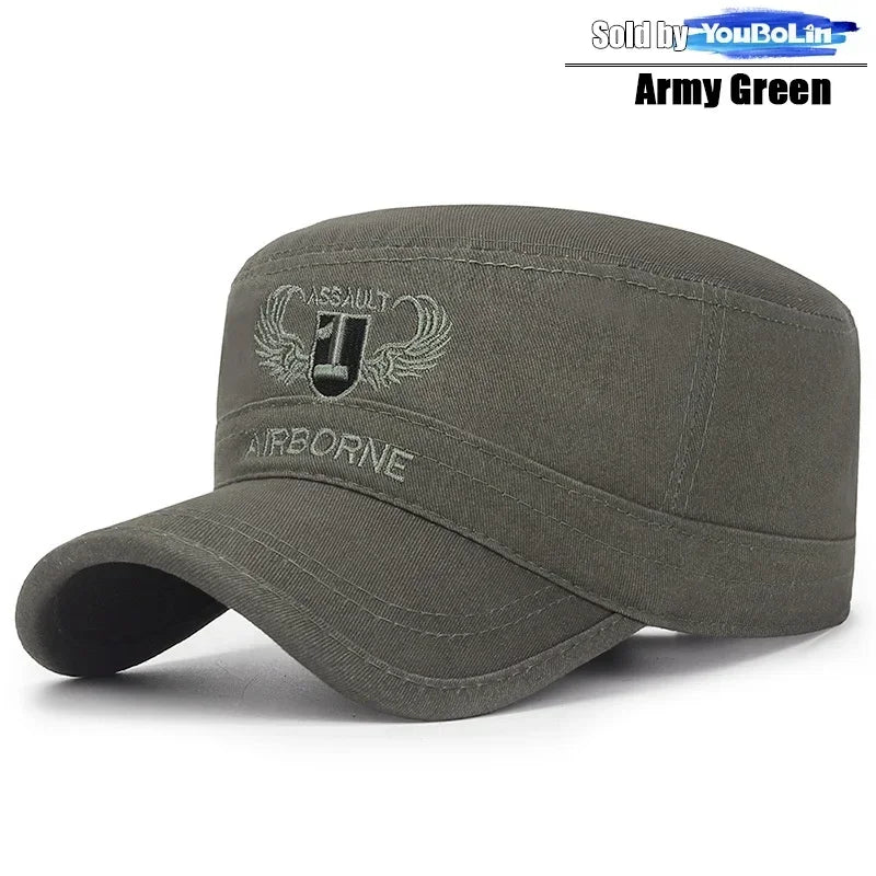 AIRBORNE Airborne Commando Cadet Flat Cap Sun Hat Trucker Caps Dad Hats