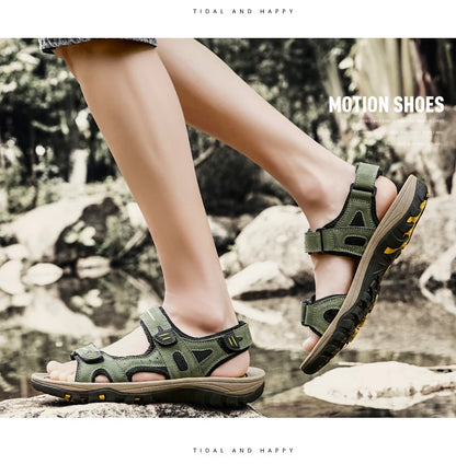 Genuine Leather Men Sandals Summer New Large Size Men Sandals Outdoor Men's Casual Shoes Fashion Sandals Slippers Big Size 38-48