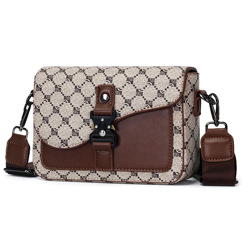 High-End Casual Shoulder Bag for Commuting Business Waterproof Daily Sling Bag Fashionable Jacquard Pattern Men's Crossbody Bag