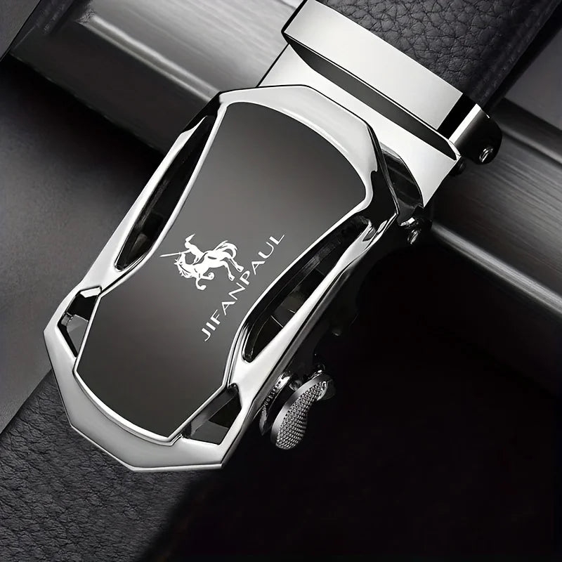 JIFANAUL Men's Famous Brand Belt High Quality Leather Luxury Belt Metal Automatic Buckle Belt Business Leisure Fashion Belt