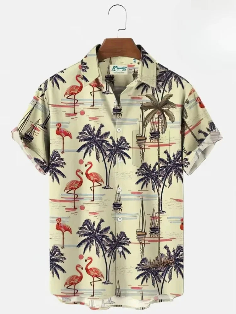 Men's Shirt Lapel Party Shirt Men's Casual Street Short Sleeve Summer New Fashion Banana Animation 3D Print Tops Men's Clothing