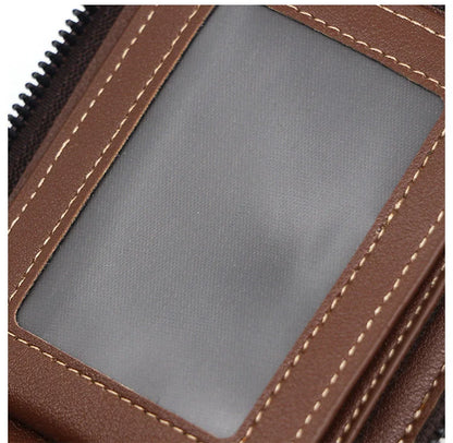 Big Capacity Men Short Wallets Name Engraving High Quality Card Holder Retro Male Coin Purse  Simple Zipper Men Money Clips