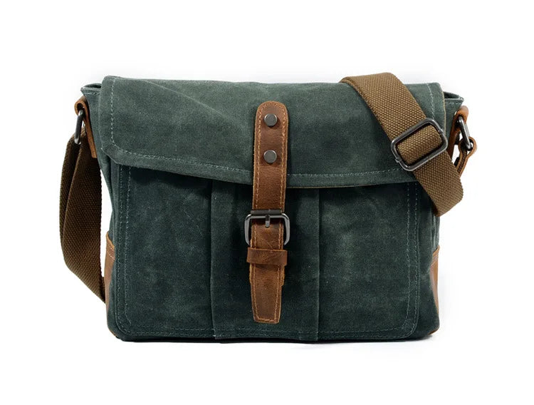 Retro crossbody bag casual canvas shoulder bag simple men's crossbody bag water-resistant men's bag horizontal Crossbody bag