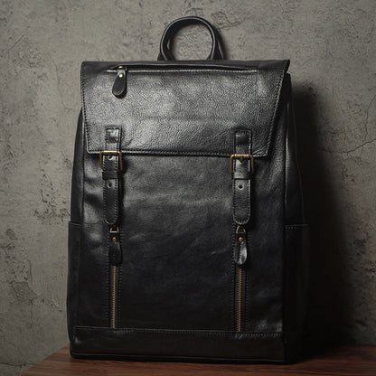 NUKA Men's Genuine Leather Backpack Vintage Outdoors Travel Bag Luxury Crazy Horse Cowhide Schoolbag Mountaineering Backpack