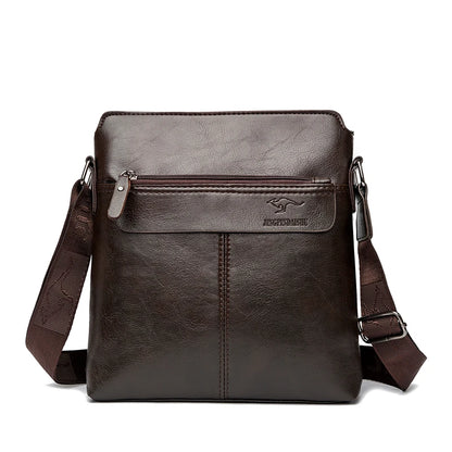 Men's Business Casual Backpack, Single-Shoulder Crossbody Pu Leather Briefcase, Multi-Compartment Large Capacity