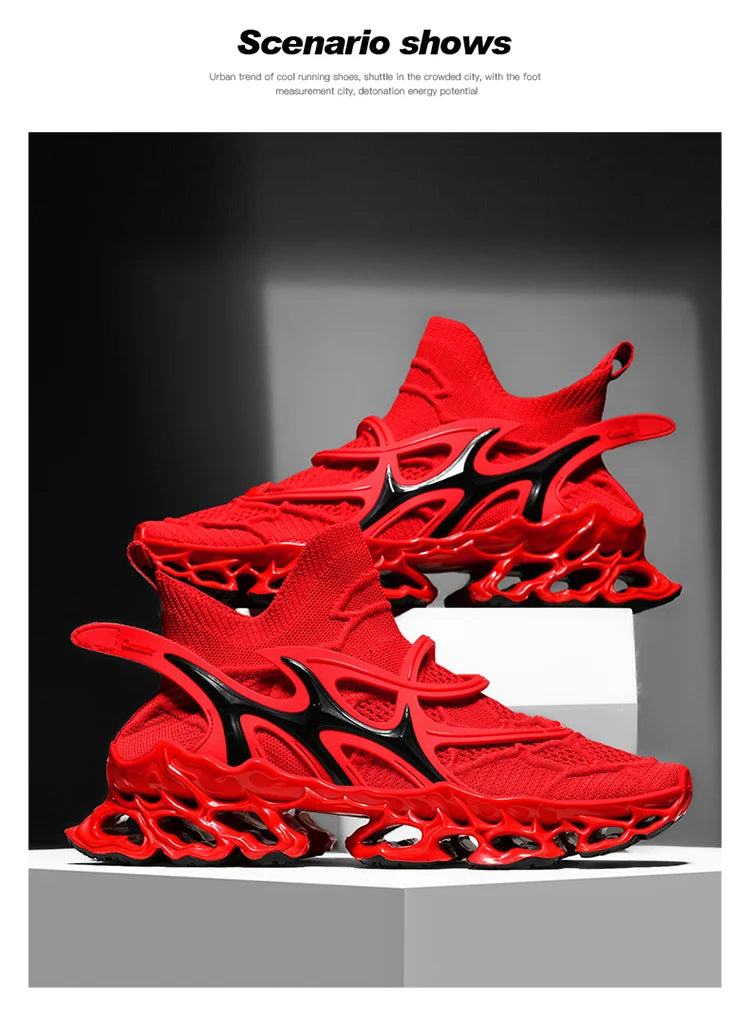 Men's Blade Type Shoes Breathable Shock Absorption Running Shoes Non-Slip Shoes For Jogging Tennis Gym Casual Walking Sneakers