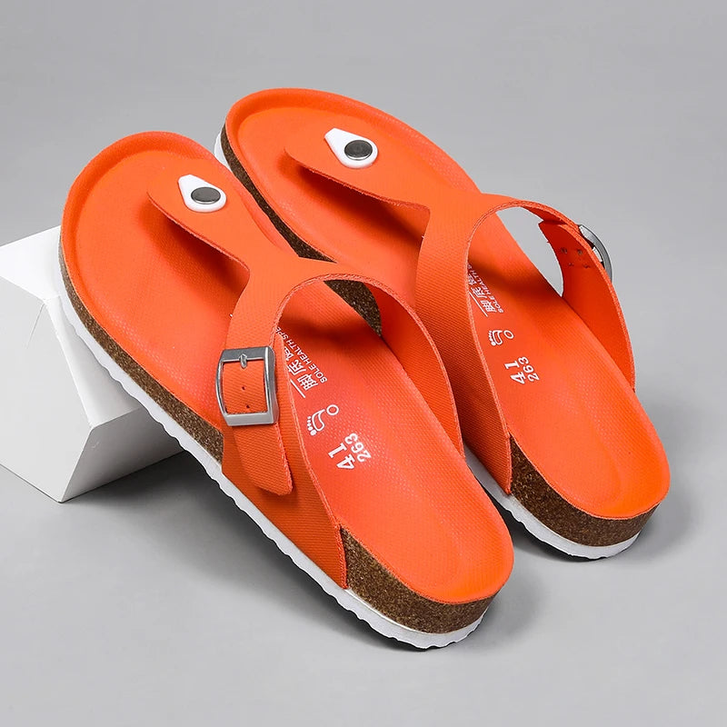 Brand Men Casual Flip Flops Slippers Men Outdoor Flats Slipprs Luxury Men Leather Summer Beach Vacation Casual Slippers Shoes