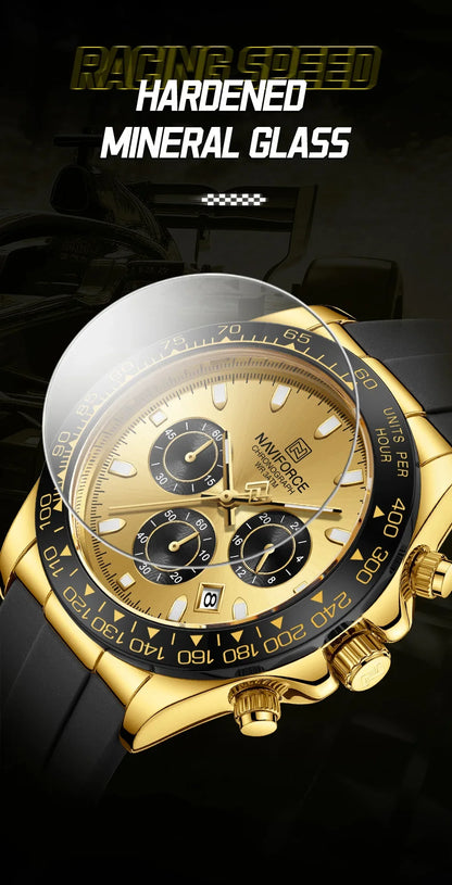 NAVIFORCE 2026 New Luxury Fashion Men‘s Business Casual Wrist Watch Waterproof Chronograph Silicone Strap Wristwatch Gifts Clock