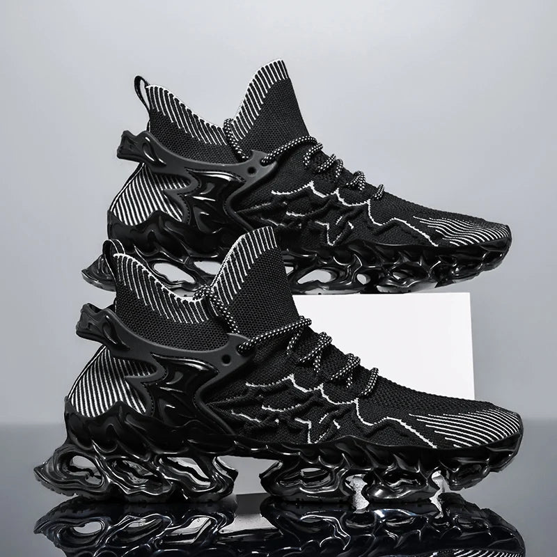 Men's Blade Type Shoes Breathable Shock Absorption Running Shoes Non-Slip Shoes For Jogging Tennis Gym Casual Walking Sneakers