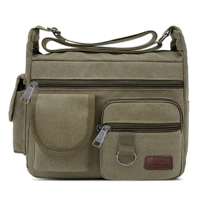 Men's Canvas Shoulder Bag Casual Tote Travel Crossbody Bag Luxury Messenger Bag High Quality Fashion Handbag Chest Bag