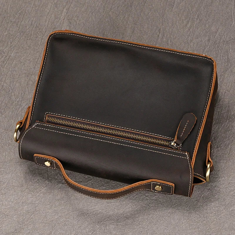 Luufan Crazy Horse Leather Men's Shoulder Bag Vintage Messenger Bags Men Male Small Travel Crossbody Bags Man Handbag Sling Bag