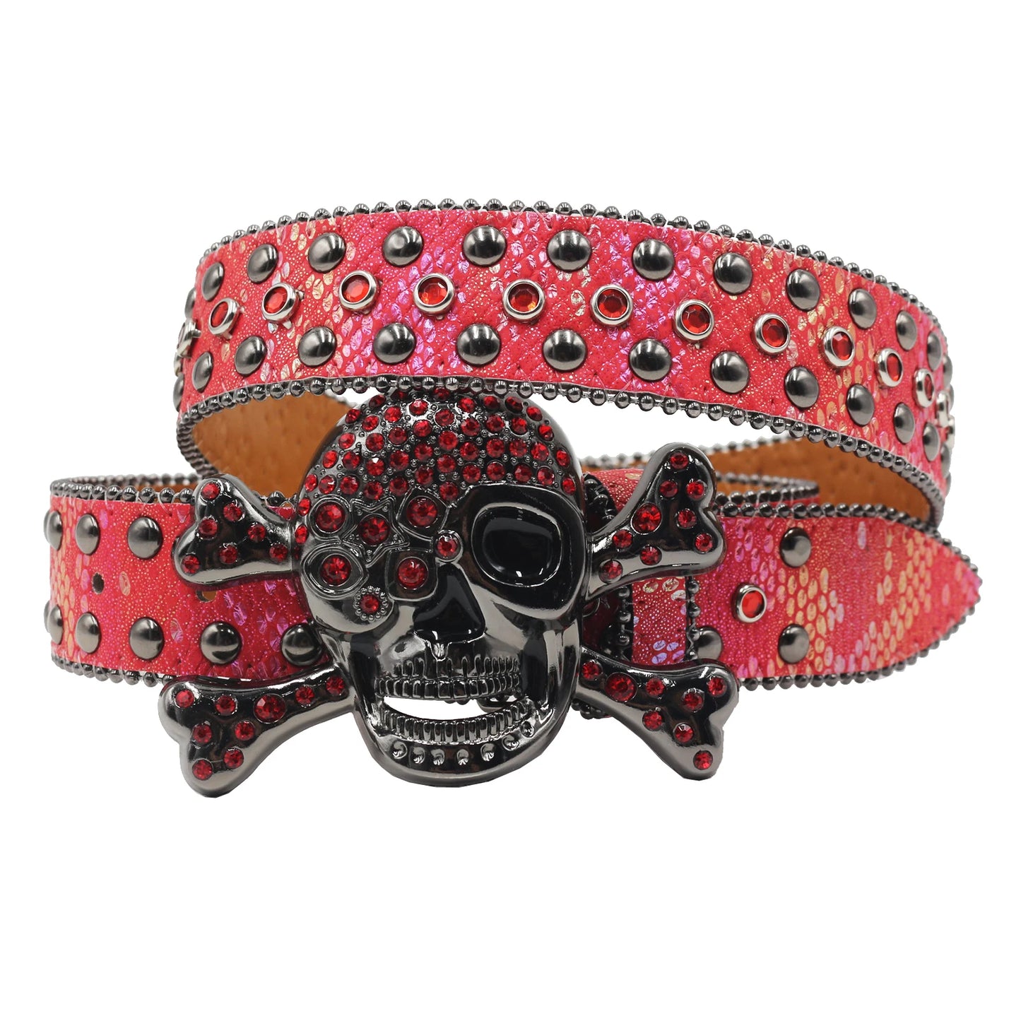 Rhinestone belt Skull Designer Belt Fashion Luxury Mens Belt and Lady Leather Decorated with Colorful Diamonds