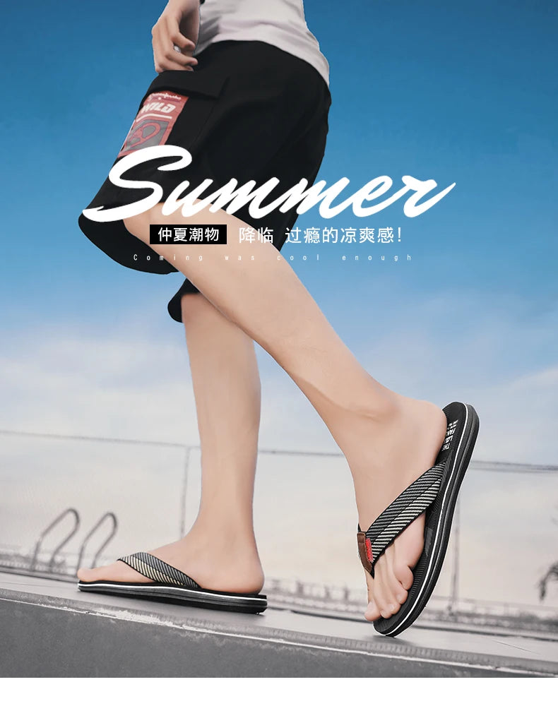 Men's Cotton Slippers Comfortable Breathable Home Footwear Soft Slip On Summer Sandals