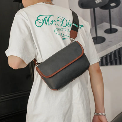 Casual Fashion Crossbody Bag Men Flap Shoulder Bag Vintage Design Shoulder Messenger Bags Unisex Mobile Phone Sling Handbags
