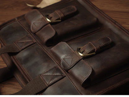 NUKA Retro Natural Cowhide Handbag Men's Real Leather Executive Briefcase Luxury Business Shoulder Bag Daily File Messenger Bags