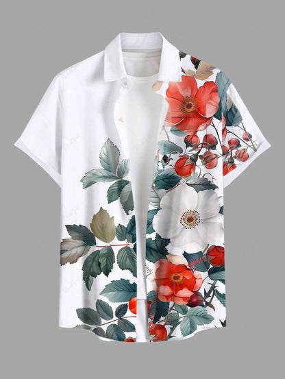 Summer Plus Size Men's Shirt 3D Print Hawaiian Shirts Button Up Beach Vacation Shirts Short Sleeve Shirts Casual Shirts for Men
