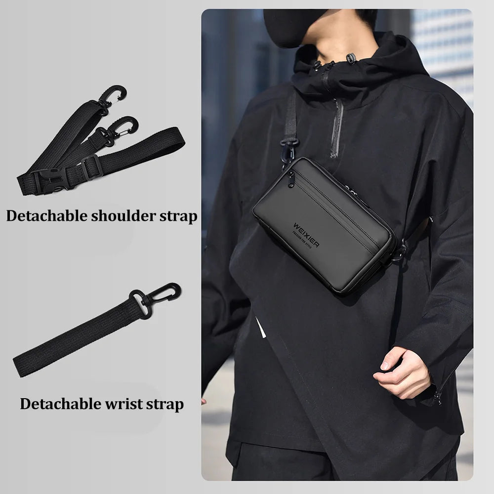 Fashionable Multi-Layer Shoulder Bag,Hand-Held Casual Crossbody Bag, Suitable for Commuting, Daily Use,Black Business Travel Bag