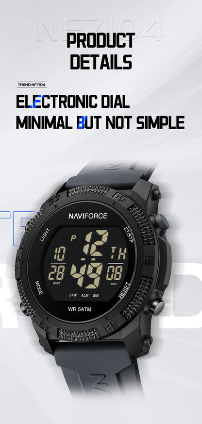 New Style NAVIFORCE Fashion Waterproof Men's Electronics Wrist Watch Sports Luminous Watches Silicone Strap Male Clocks Gifts