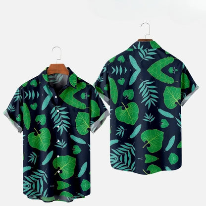 Men's Fashion Summer T-Shirts Hawaiian 3d Print Cozy Casual One Button Shirts Short Sleeve Beach Oversized Shirts