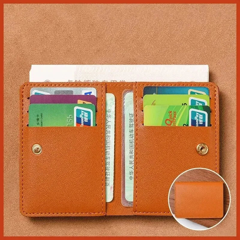 Men's small artificial leather wallet, simple women's wallet, stylish ultra-thin credit card wallet, coin wallet