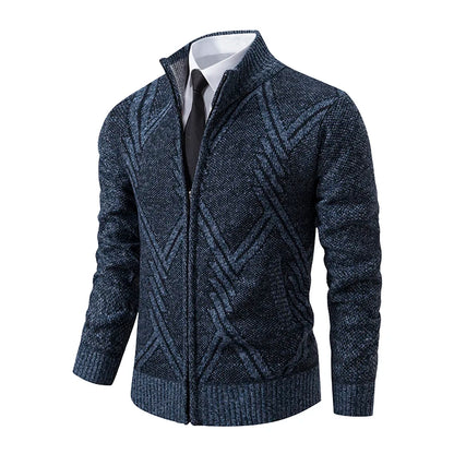 Spring Autumn Knit Cardigan Men Sweater Coat Man Clothes Brown Grey Brand Male Knitting Jackets