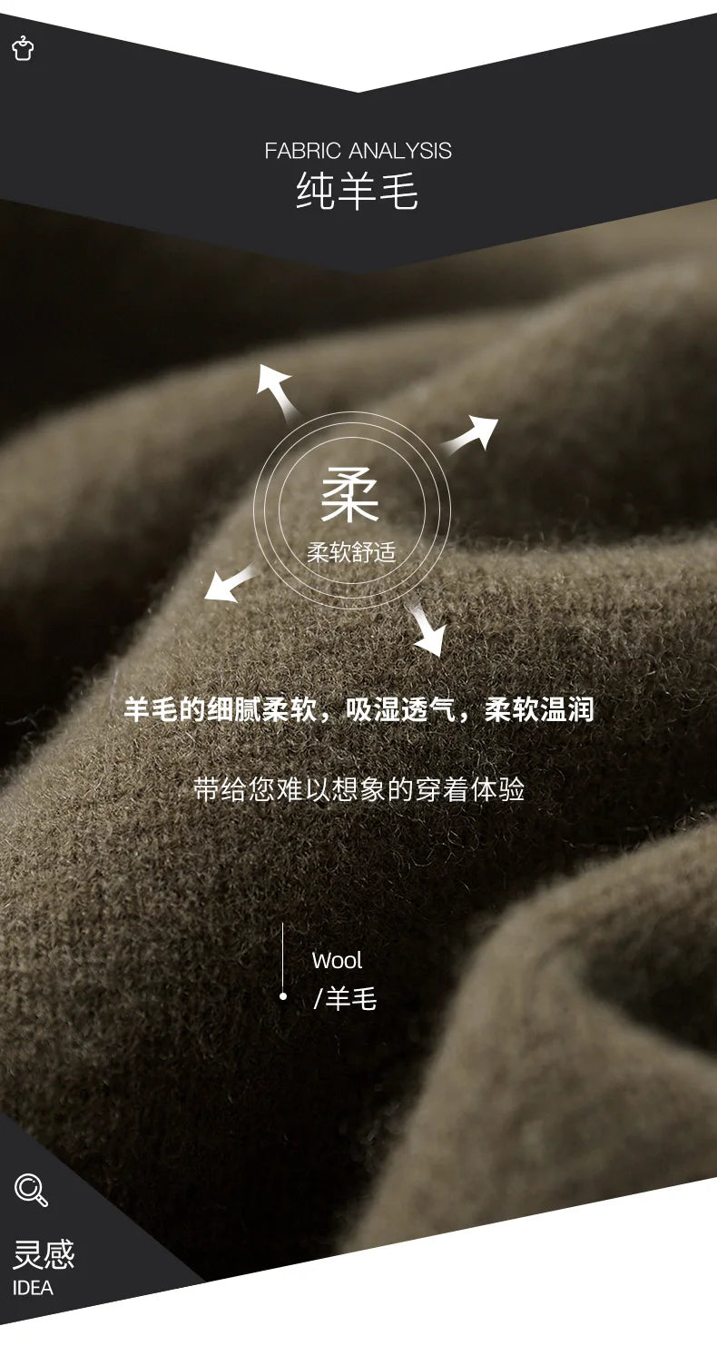 Autumn And Winter 100% Cashmere Cardigan Men's POLO Collar Coat Knitted Baseball Uniform Jacket Bottoming Wool Sweater