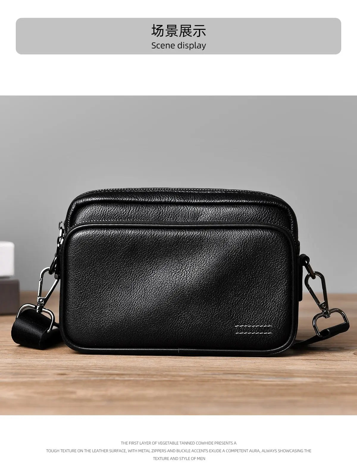 High Quality Real genuine Leather Men Shoulder Bag Natural Cowhide Messenger Bag crossbody bag for 7.9-inch lpad Phone Bag