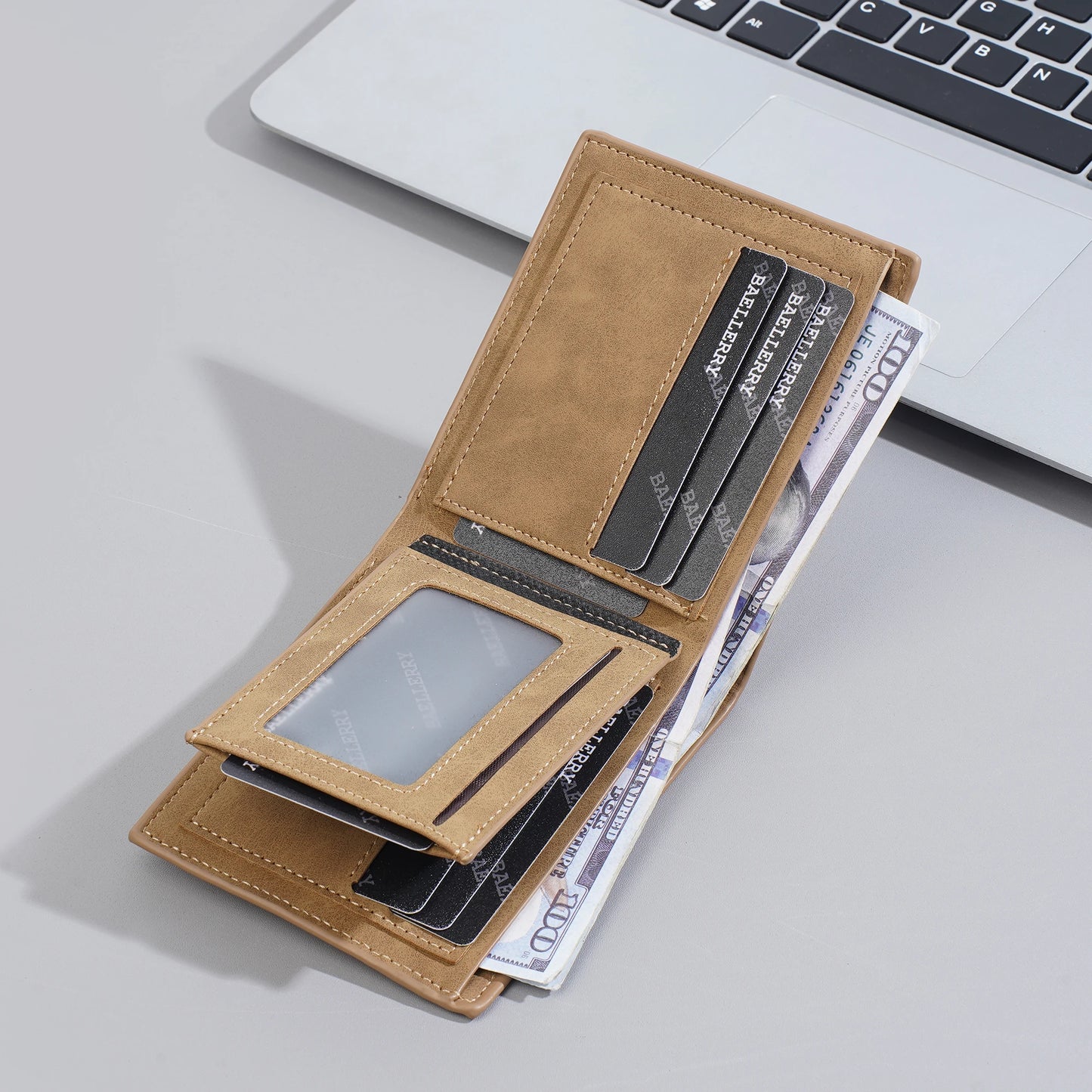 New Men's leather short wallet thin wallet Lightweight minimalist soft wallet