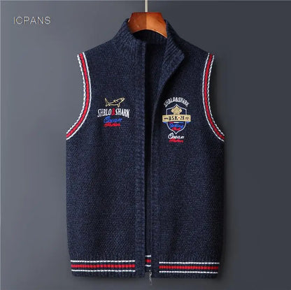 Cardigan Knitted Vest jacket Sweater Men Korea Clothing Casual Sleeveless Jackets Male Pullover Kint Wear Outwear Autumn