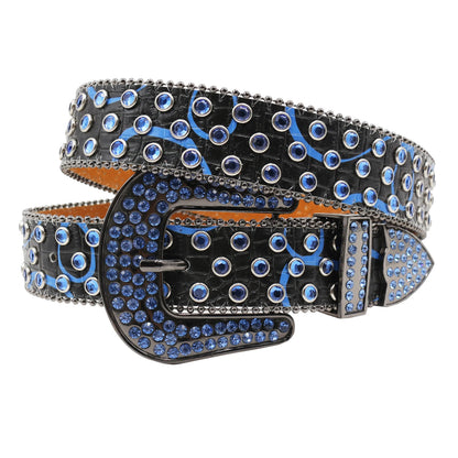 Leopard Women's Jeans Rhinestone Large Size Belt Men's Belt Western Denim Shiny Design Leather HipHop Punk Rock Y2K Style Belt