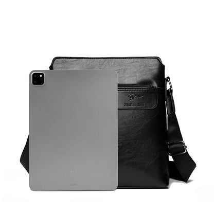 Men's Business Casual Backpack, Single-Shoulder Crossbody Pu Leather Briefcase, Multi-Compartment Large Capacity