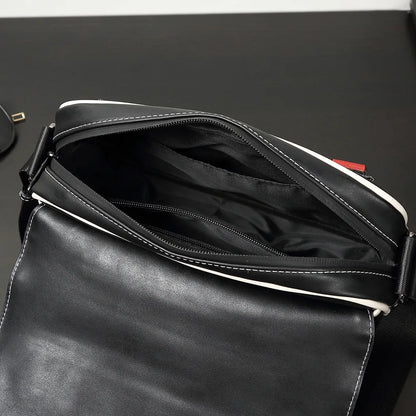 Casual PU Leather Messenger Bag Multi-pocket Design Vintage Shoulder Bag Durable Male Handbags Travel