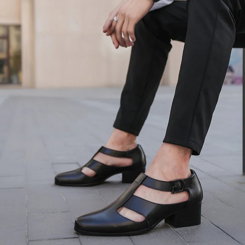Men's Business Attire Leather Shoes Genuine Leather Wedding Shoe Pointed Toe Trend Hair Stylist Men's Shoes Man Sandals Loafers