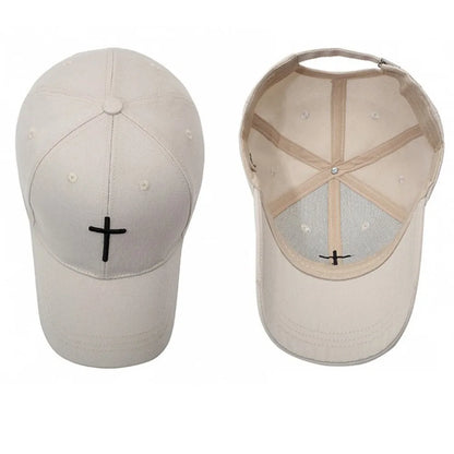 New Cross Embroidered Baseball Hat Adjustable UV Protect Duck Tongue Cap Breathable Show Face Small Sun Hat Unisex