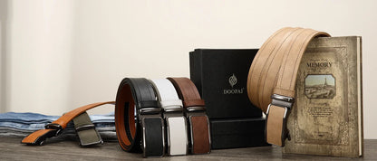 Men's Fashionable Leather Belt Men's High-quality Leather Belt Business Automatic Buckle Ratchet Belt Randomly Adjustable