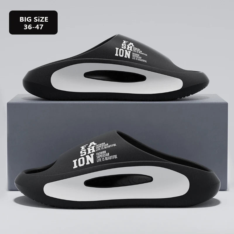 Summer Men's Sports Slippers Indoor Outdoor Sandals Beach Thick Sole EVA Slides Open Toe Non-slip Men Women Home Shoes Big Size