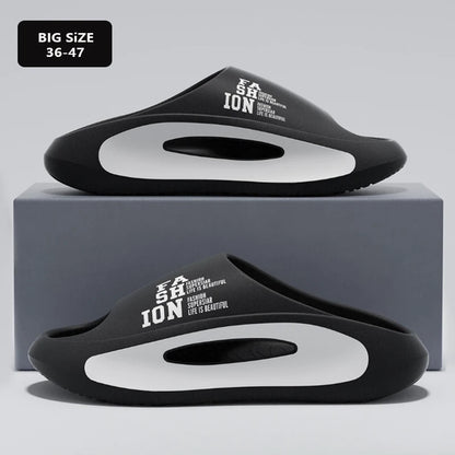 Summer Men's Sports Slippers Indoor Outdoor Sandals Beach Thick Sole EVA Slides Open Toe Non-slip Men Women Home Shoes Big Size