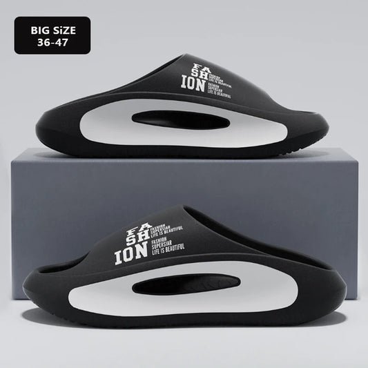 Summer Men's Sports Slippers Indoor Outdoor Sandals Beach Thick Sole EVA Slides Open Toe Non-slip Men Women Home Shoes Big Size