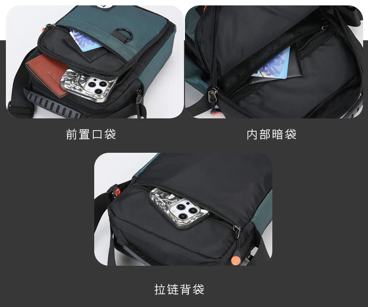 3 Layers Design Men's Small Bag Lightweight Oxford Men's Pouch Crossbody Bags For Man Fashion Casual Men's Handbag ShoulderBag