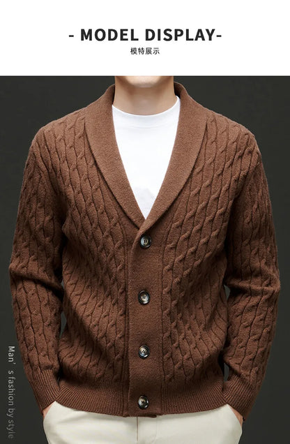New Winter and Autumn Men's Wool Knitted Cardigan Trendy Loose-fitting Thick Style Pullover Casual Men's Clothing Coat Sweater