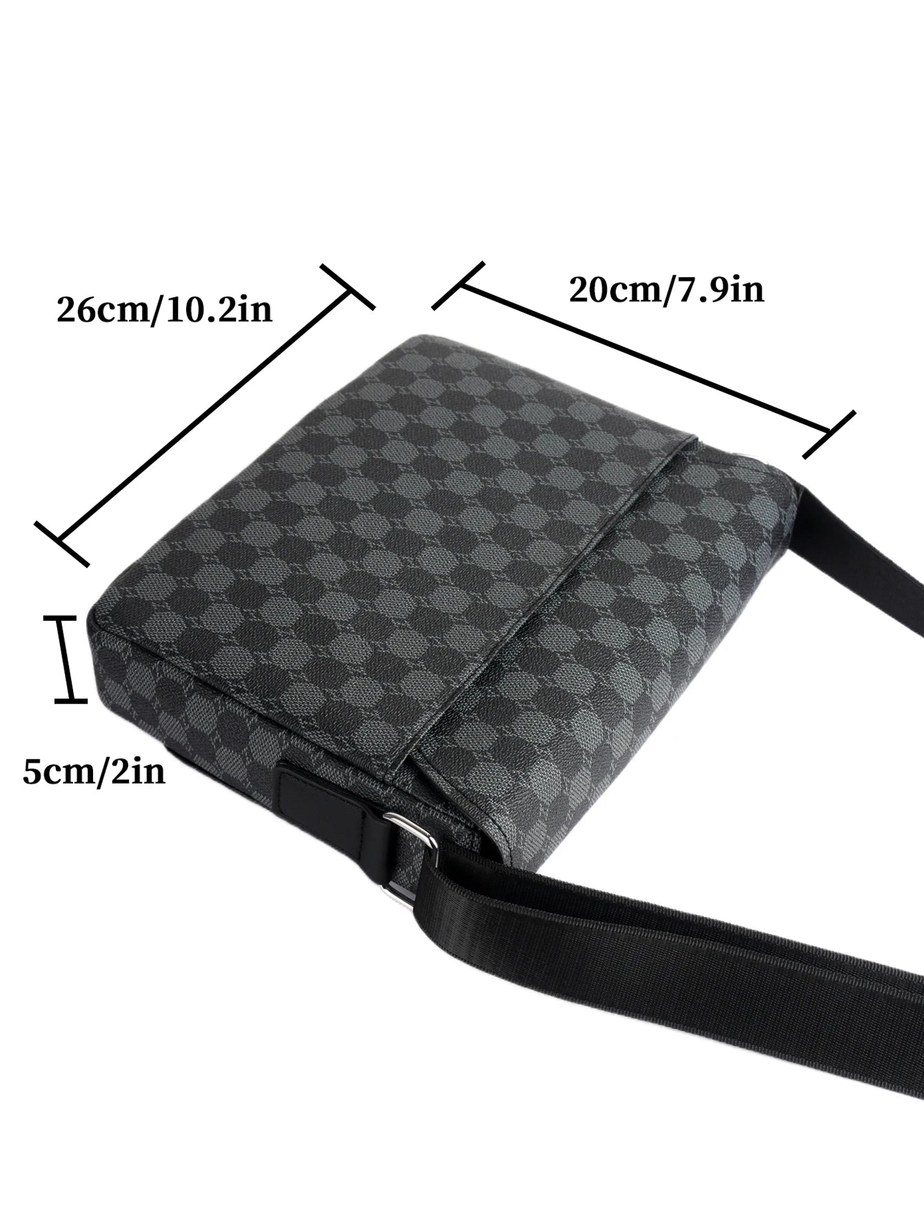 Men's Flap Shoulder Bag Fashion Casual Men's Crossbody Horizontal Business Briefcase Large Capacity Plaid Backpacks