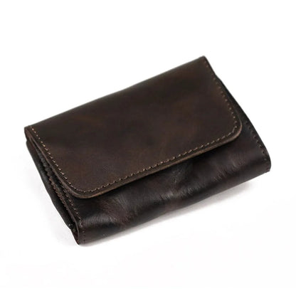 New Simple Men Wallets High Quality Genuine Cow Leather Coin Pocket Retro Handmade Male Purses Card Holder Men's Money Clips