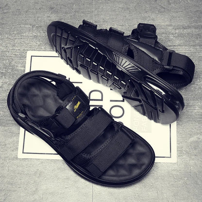2023 New Design Men Rome Sandals Leather Fashion Sandals Black Men Summer Shoes Comfortable Cushion Soft Gladiator Sandals