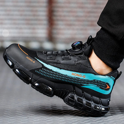 Men's Safety Shoes Protection And Elastic Safety Boots Fashionable Casual Shoes Breathable Odor Protection Men's Work Shoes