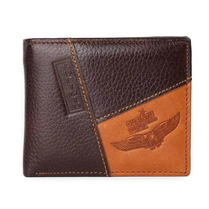 High Quality Retro Men Wallets Name Engraving Genuine Cow Leather Zipper Coin Pocket Card Holder Simple Purses For Male
