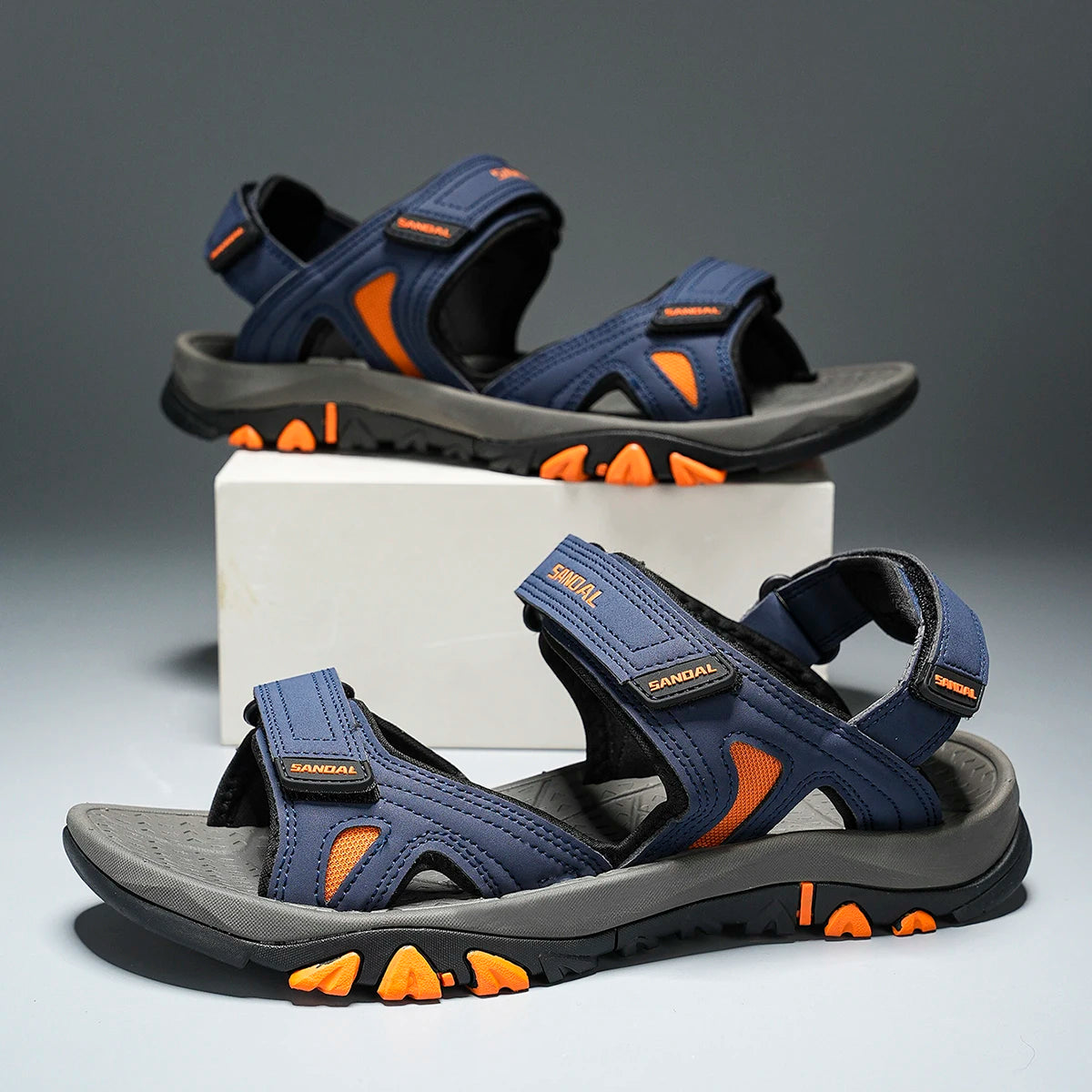 Men's Casual Sports Sandals Outdoor Hiking Sandals Comfortable Non-Slip Beach&Trekking Sandals Plus Size Adjustable