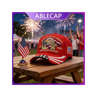 250th Anniversary Patriotic Baseball Caps, Retro Embroidered Adjustable Hats, Independence Day Gifts for History Enthusiasts