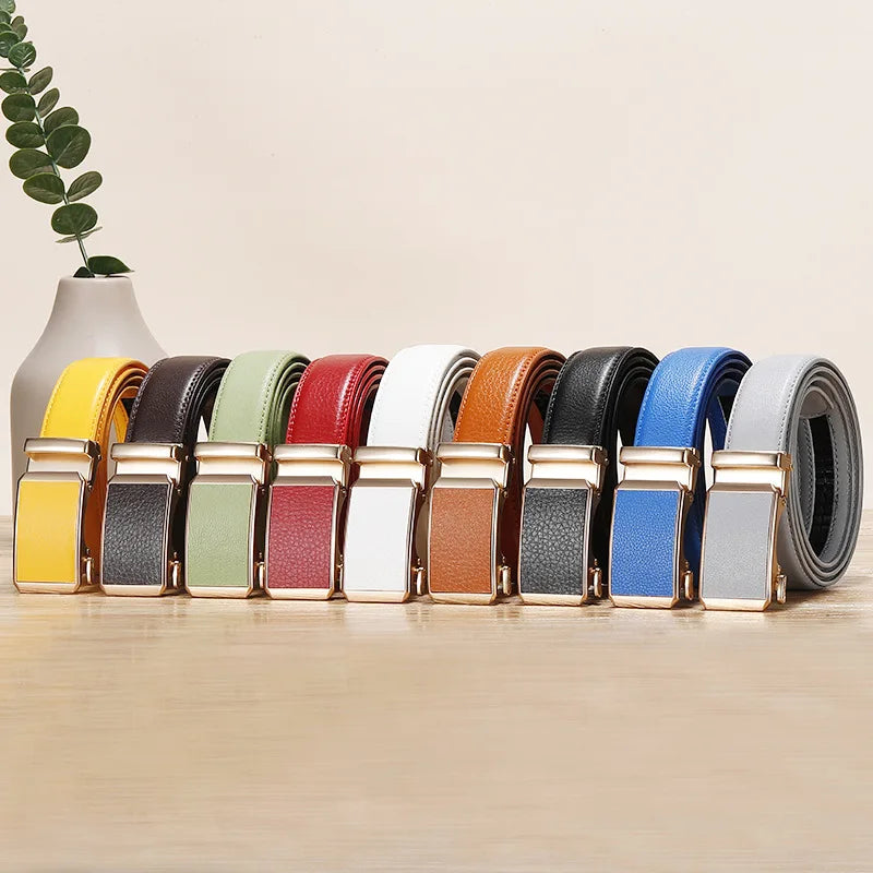 Women man Genuine Leather Belt For Female Strap Casual All-match Ladies Adjustable Belts Designer Automatic man belt buckle