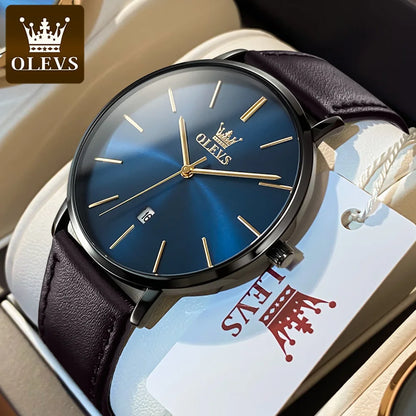 OLEVS 5869 Original Brand Fashion Men's Watch Simplicity Dial Trendy Quartz Watch Waterproof Date Milanese Mesh Belt  Wristwatch